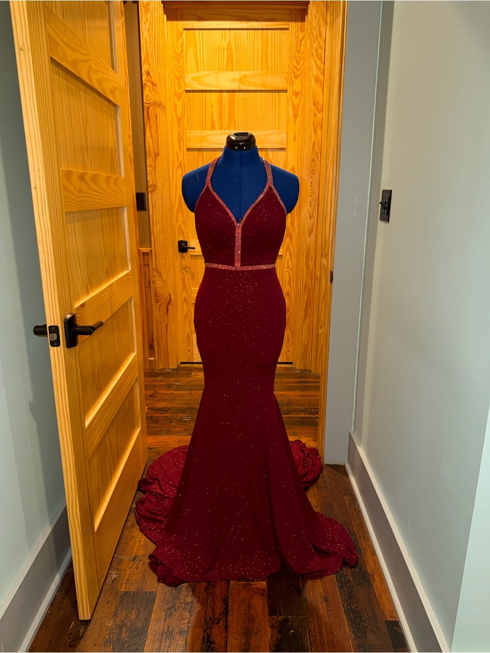 Morilee burgundy gown